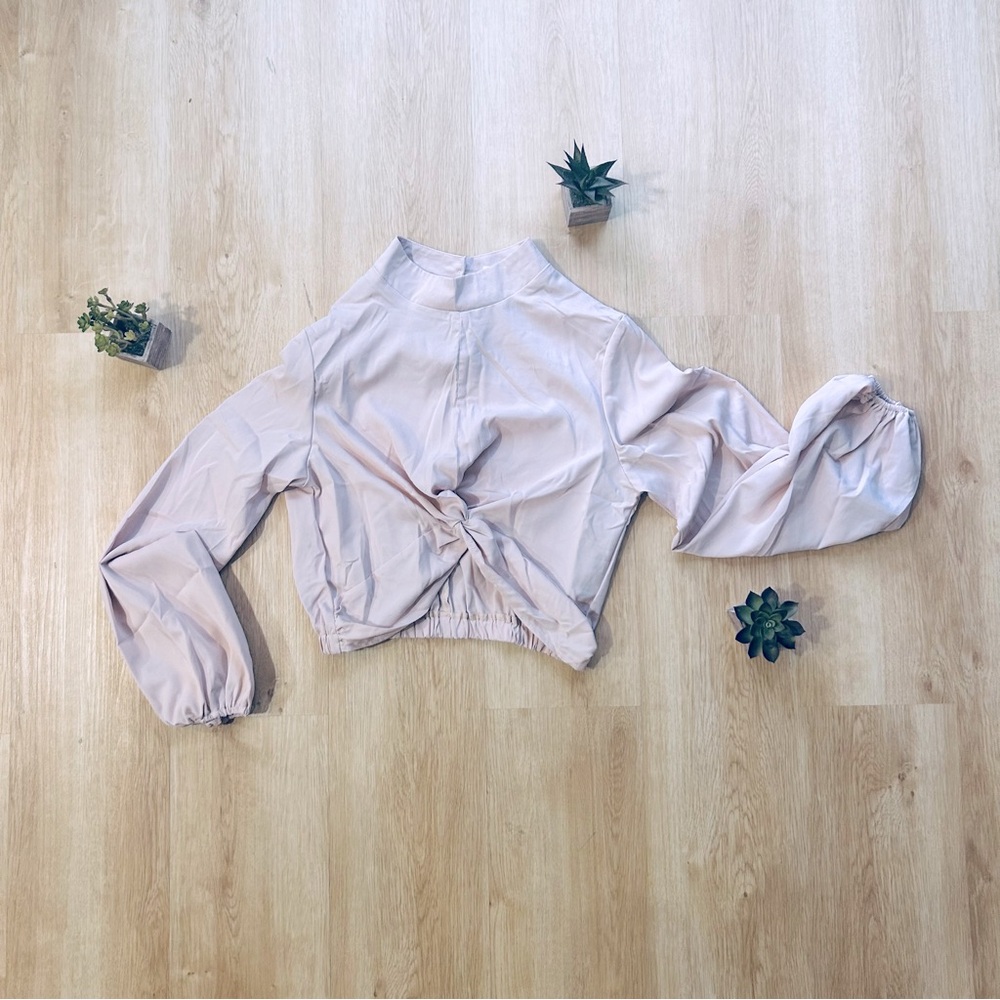 Crop Top Blouse With Bell Sleeves
